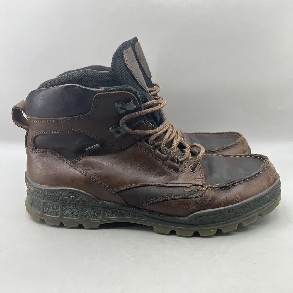 ECCO Track 25 Gore-Tex Boots Men Size 13 Brown Leather Waterproof Ankle Shoes